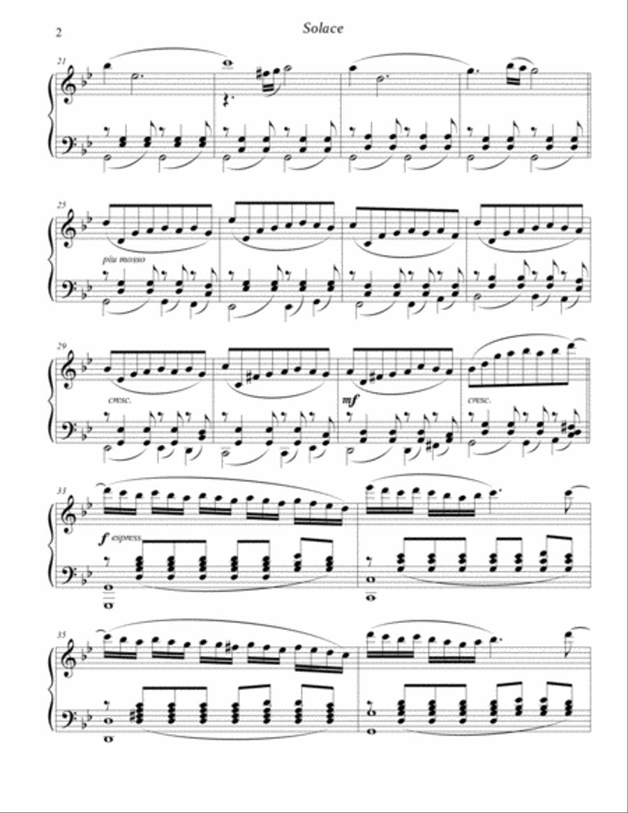 Solace Piano Solo scores gallery preview page 2