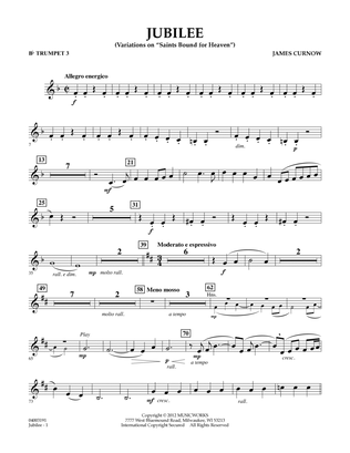 Jubilee (Variations On "Saints Bound for Heaven") - Bb Trumpet 3