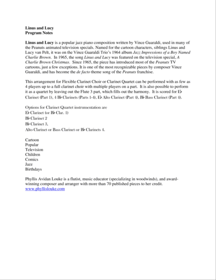 Linus And Lucy Woodwind Ensemble scores gallery preview page 2