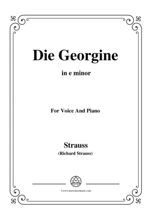 Book cover for Richard Strauss-Die Georgine in e minor,for Voice and Piano