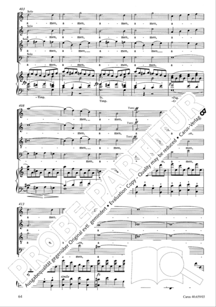 Mass in A flat major (Messe in As) 4-Part scores gallery preview page 65