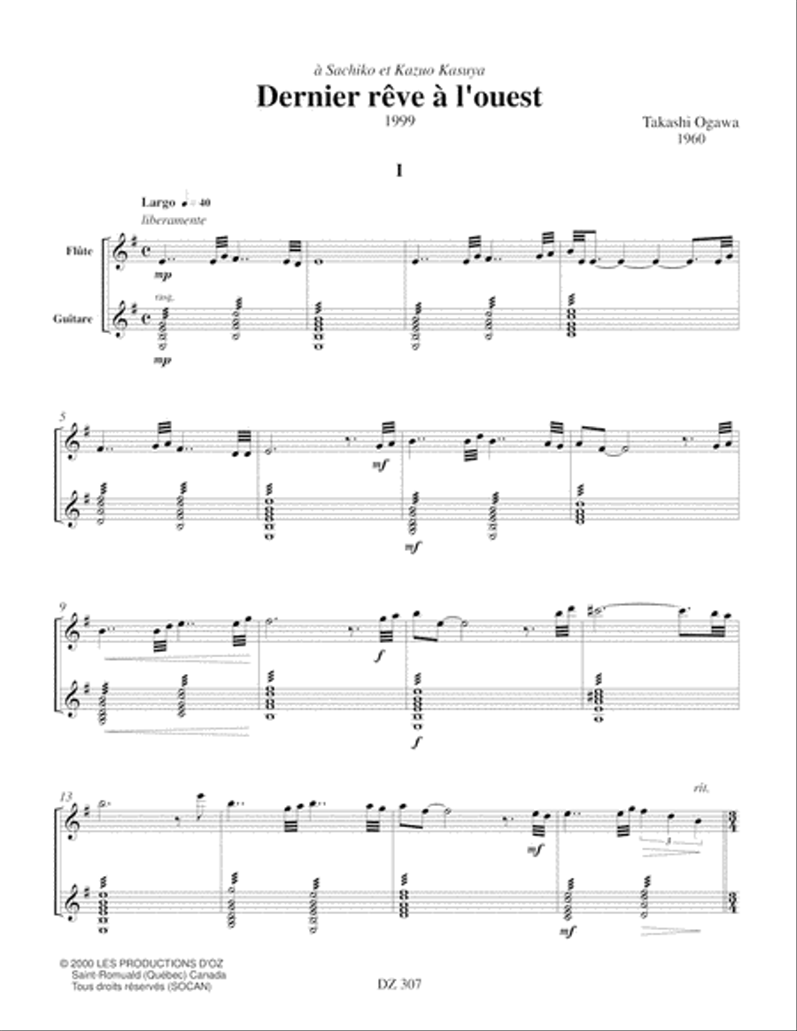 Dernier rêve à l'ouest Flute scores gallery preview page 2