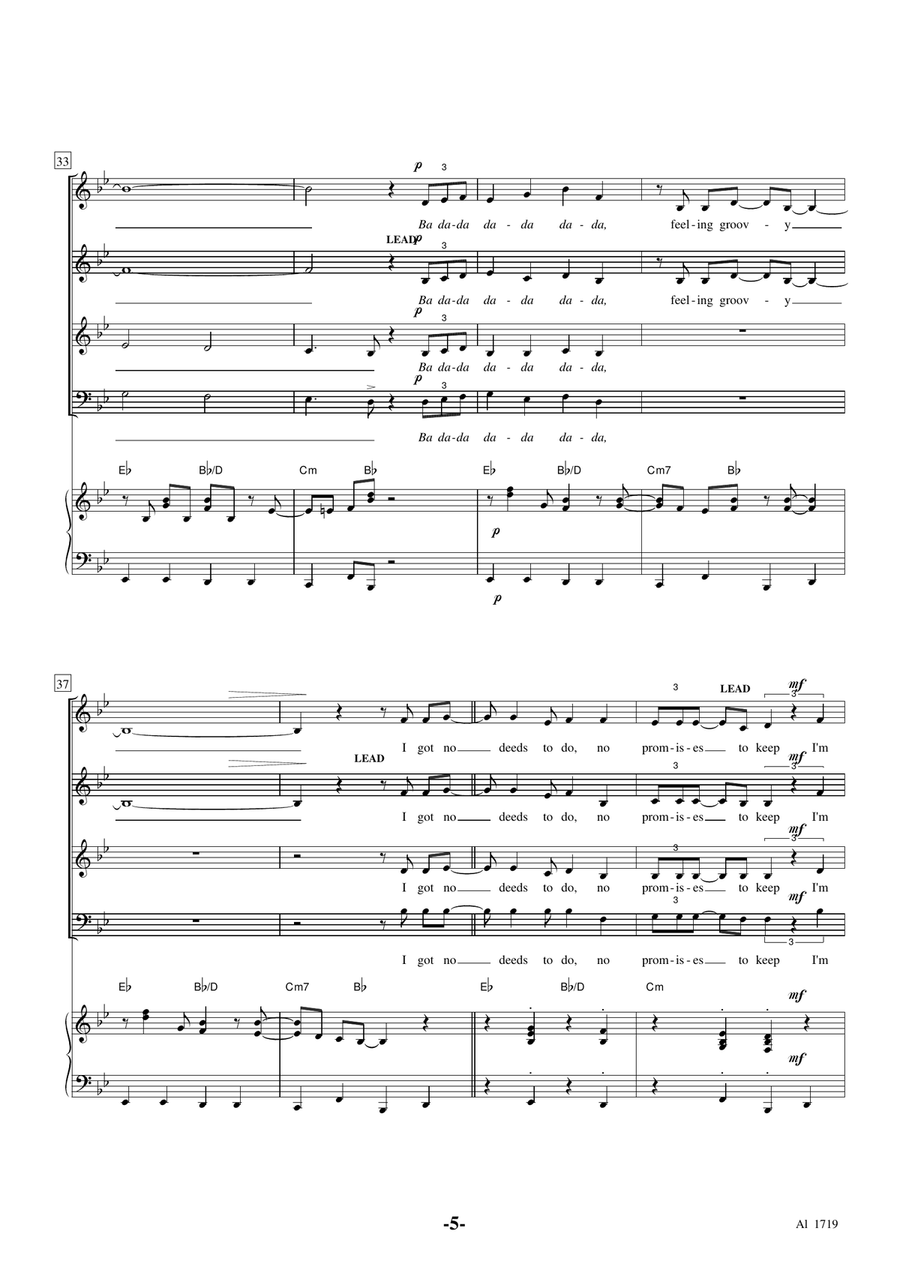 The 59th Street Bridge Song (Feelin' Groovy) 4-Part scores gallery preview page 5