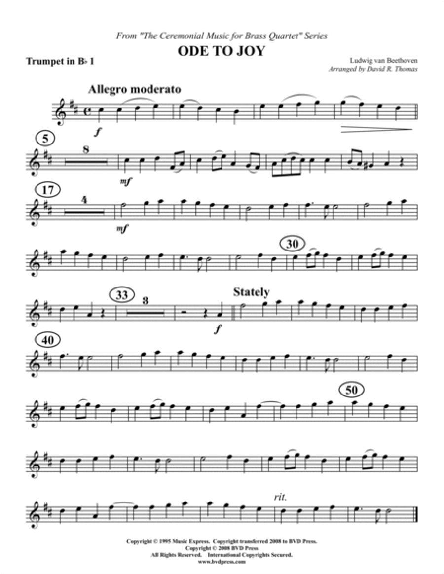 Ode to Joy Ode to Joy Brass Quartet scores gallery preview page 3