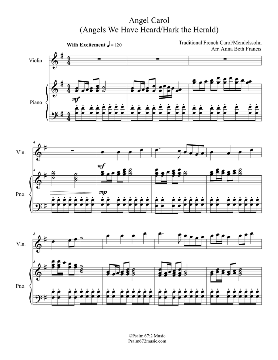 Angel Carol Angel Carol Violin Solo scores gallery preview page 3