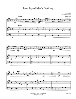 Bach - Jesu, Joy of Man's Desiring (flute with piano accompaniment)
