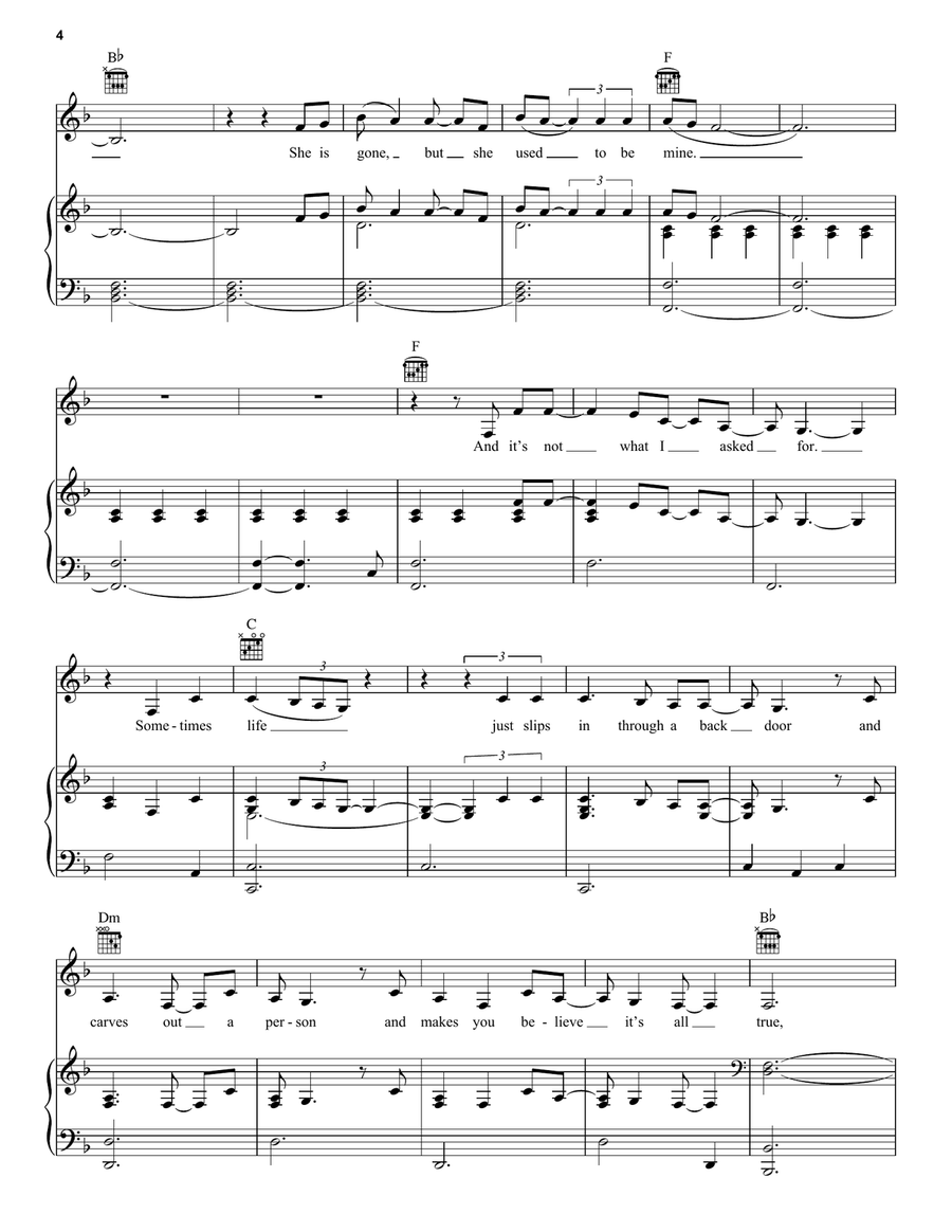 She Used To Be Mine (from Waitress The Musical) Piano, Vocal, Guitar scores gallery preview page 4