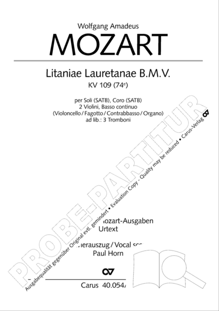 Litaniae Lauretanae B.M.V in B 4-Part scores gallery preview page 2