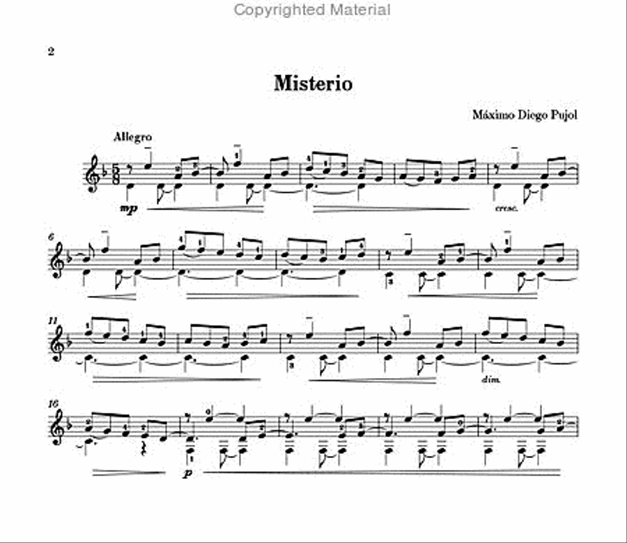 Misterio Classical Guitar scores gallery preview page 2