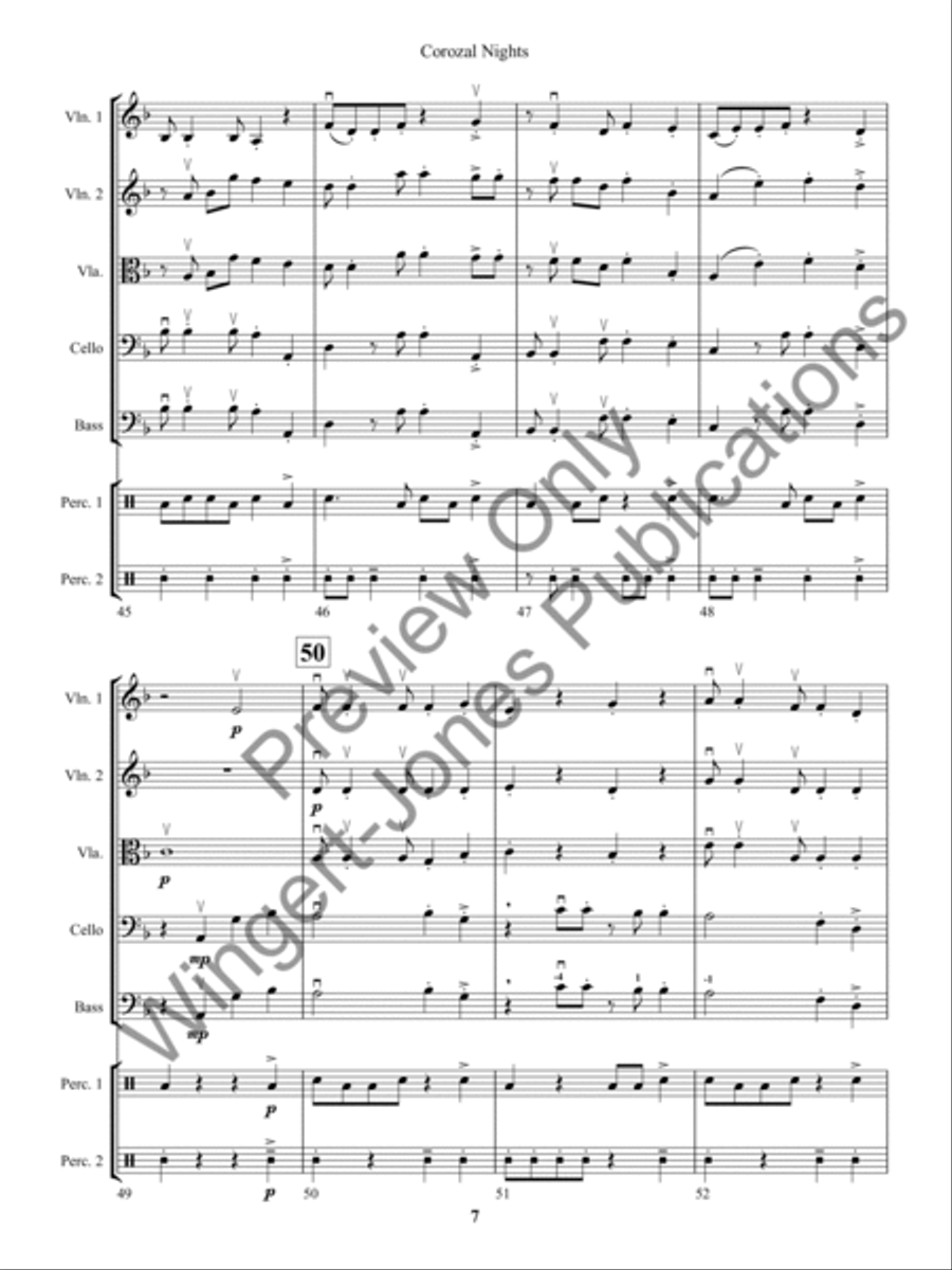Corozal Nights (Score) String Orchestra scores gallery preview page 10