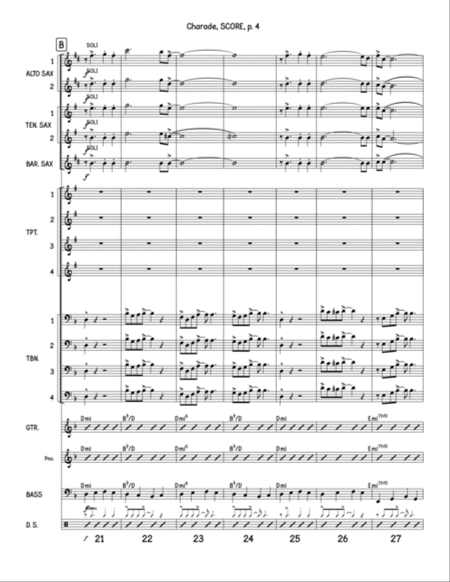 Charade Charade Jazz Ensemble scores gallery preview page 4