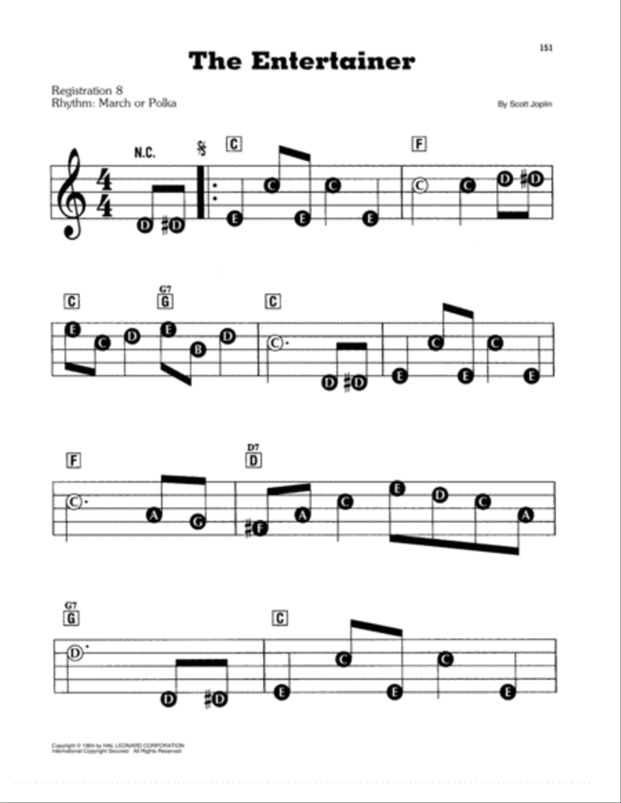 The Entertainer Electronic Keyboard scores gallery preview page 1