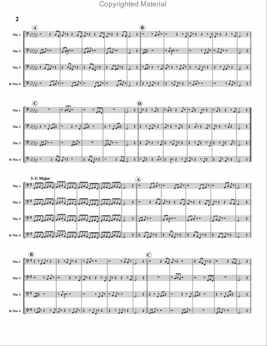 Donut Etudes: Coordination Studies in 12 Keys Trombone Quartet scores gallery preview page 3