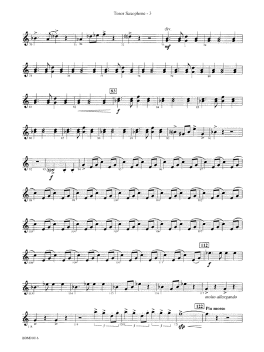 Fanfare and Allegro: B-flat Tenor Saxophone Concert Band scores gallery preview page 3