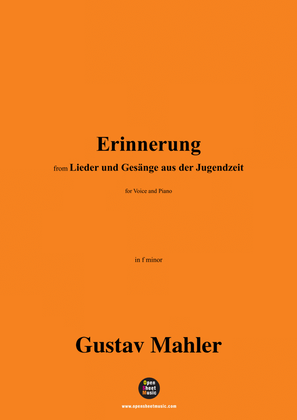 Book cover for G. Mahler-Erinnerung,in f minor