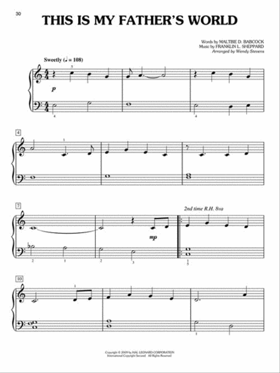 Easy Hymn Solos – Level 2 Easy Piano scores gallery preview page 6