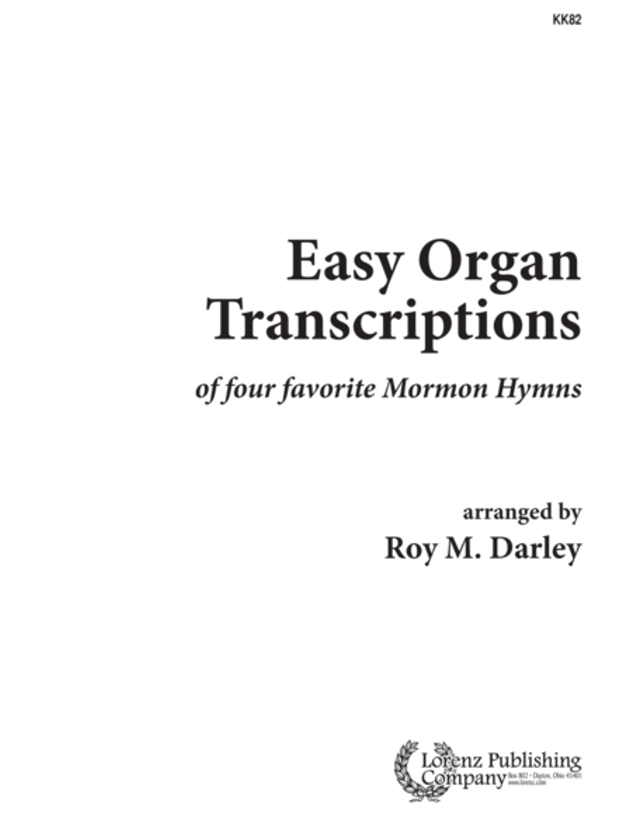 Easy Organ Transcriptions of Four Favorite Mormon Hymns Organ scores gallery preview page 1