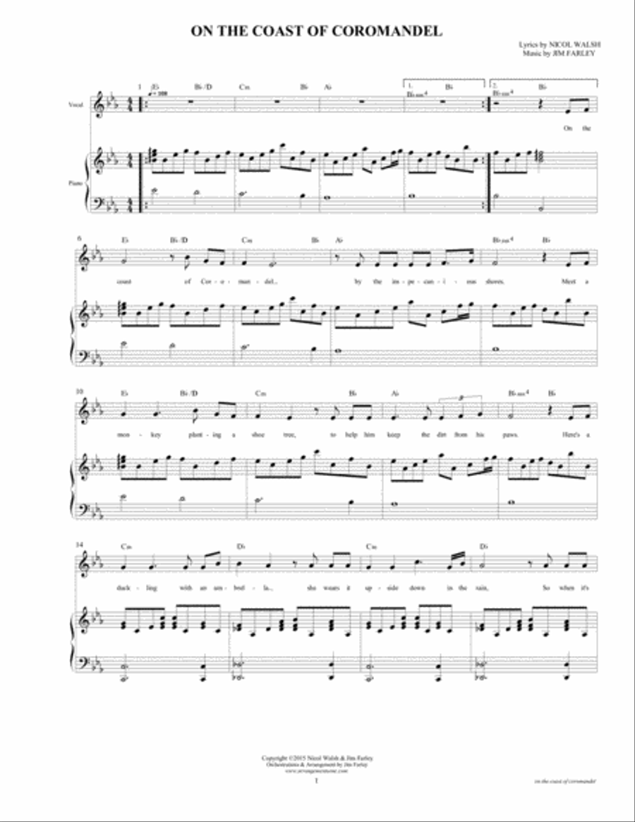 On The Coast Of Coromandel Voice scores gallery preview page 3