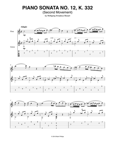 Piano Sonata No 12 (Second Movement), K. 332 image number null