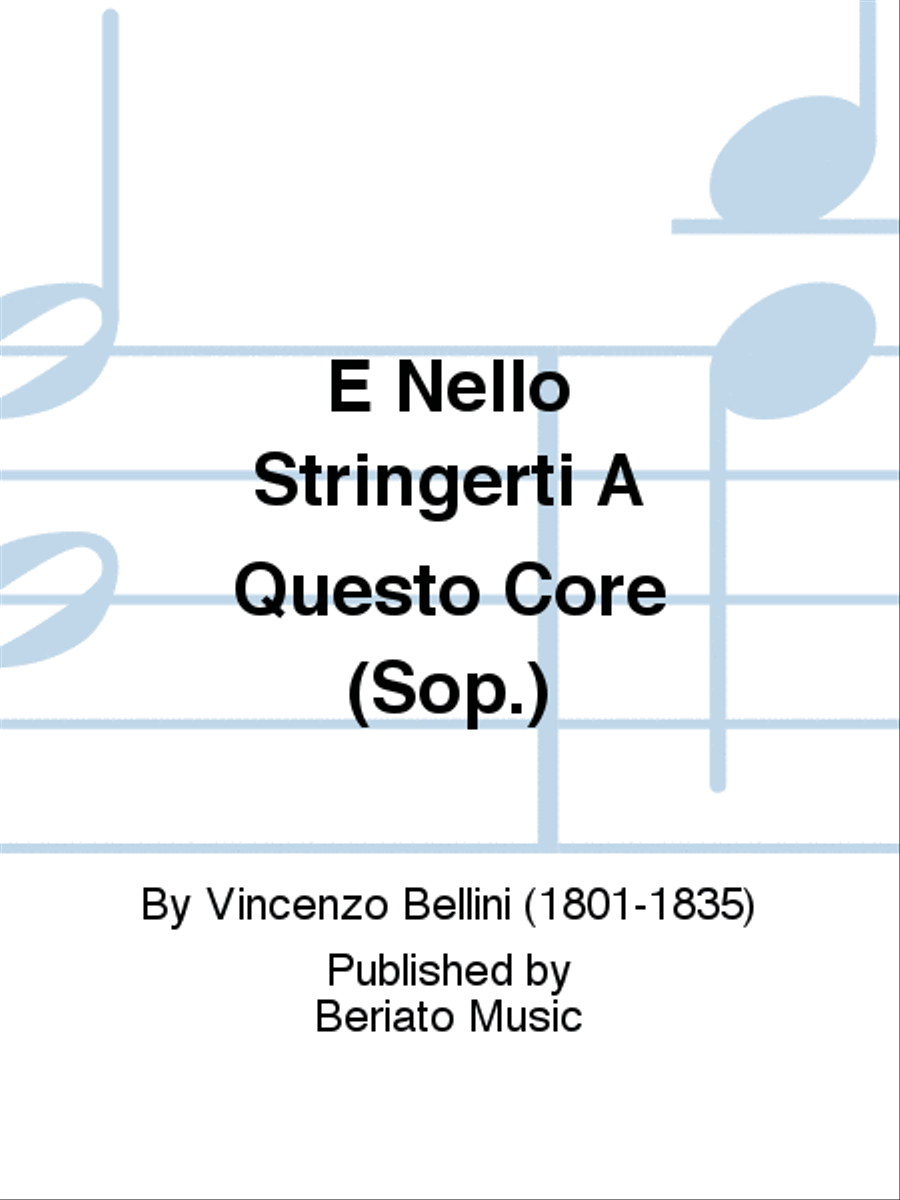 E Nello Stringerti A Questo Core (Sop.) Voice Solo scores gallery preview page 1