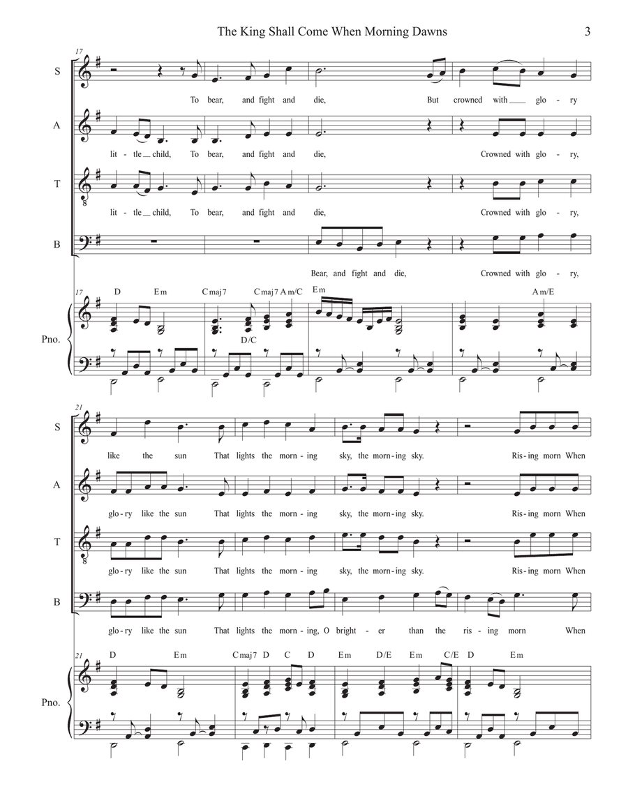 The King Shall Come When Morning Dawns (Vocal Quartet - (SATB) 4-Part scores gallery preview page 3