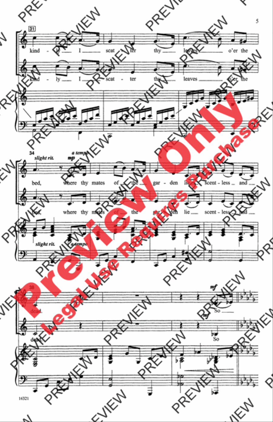 The Last Rose of Summer Women's Choir scores gallery preview page 5