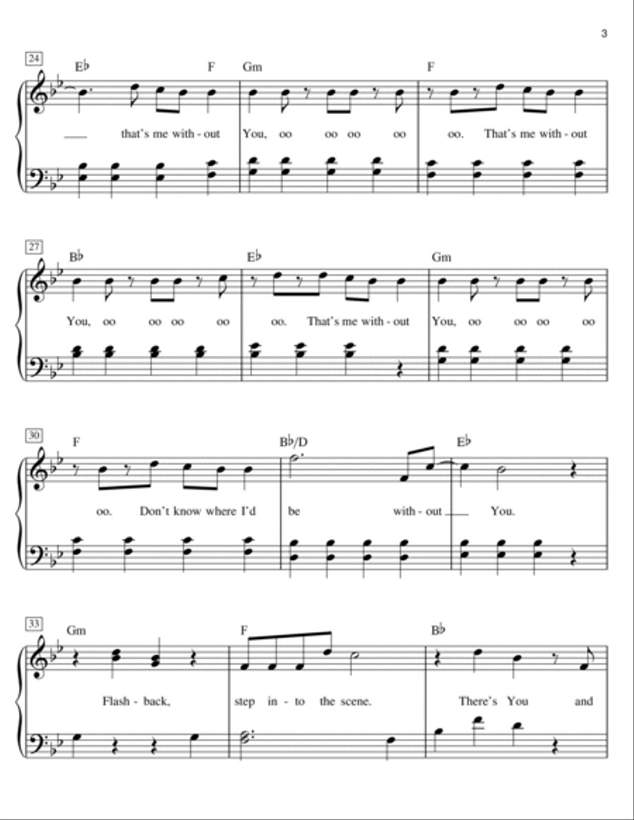 Me Without You (arr. Phillip Keveren) Easy Piano scores gallery preview page 3