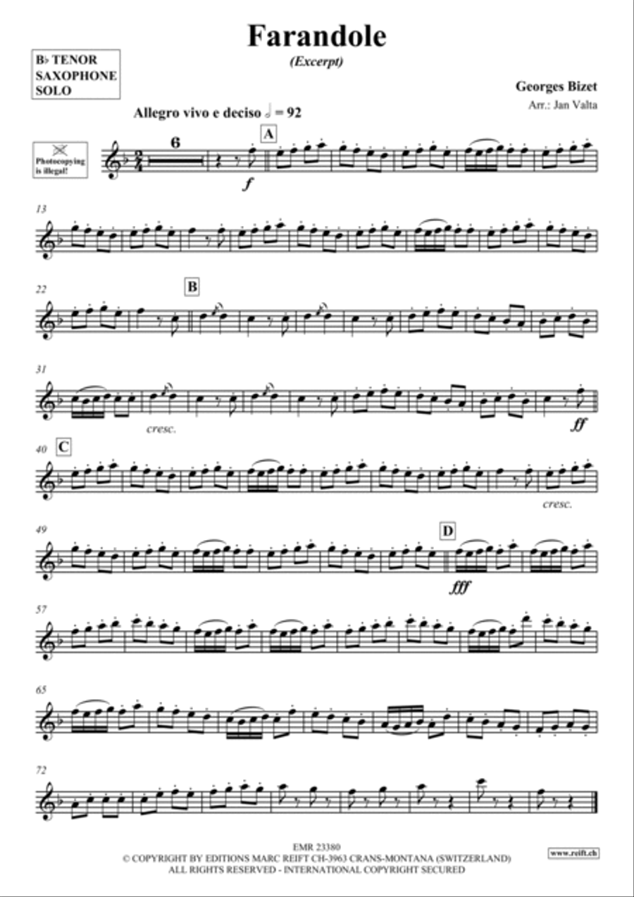 Farandole Tenor Saxophone scores gallery preview page 2