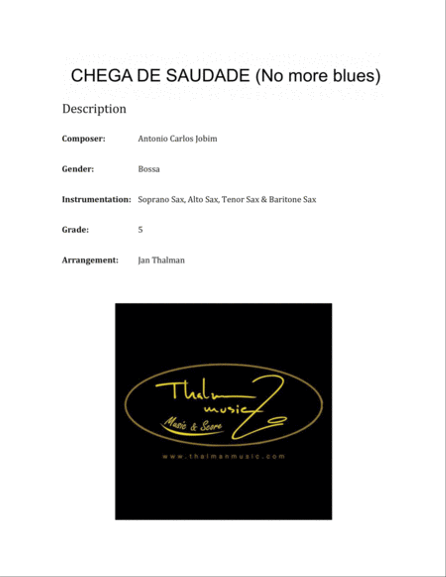 Chega De Saudade (no More Blues) Woodwind Quartet scores gallery preview page 2