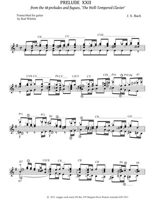 Prelude XXII from the 48 preludes and fugues, 'The Well Tempered Clavier'