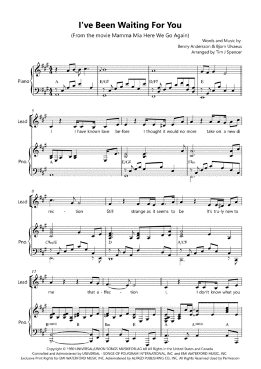 I've Been Waiting For You Voice scores gallery preview page 2