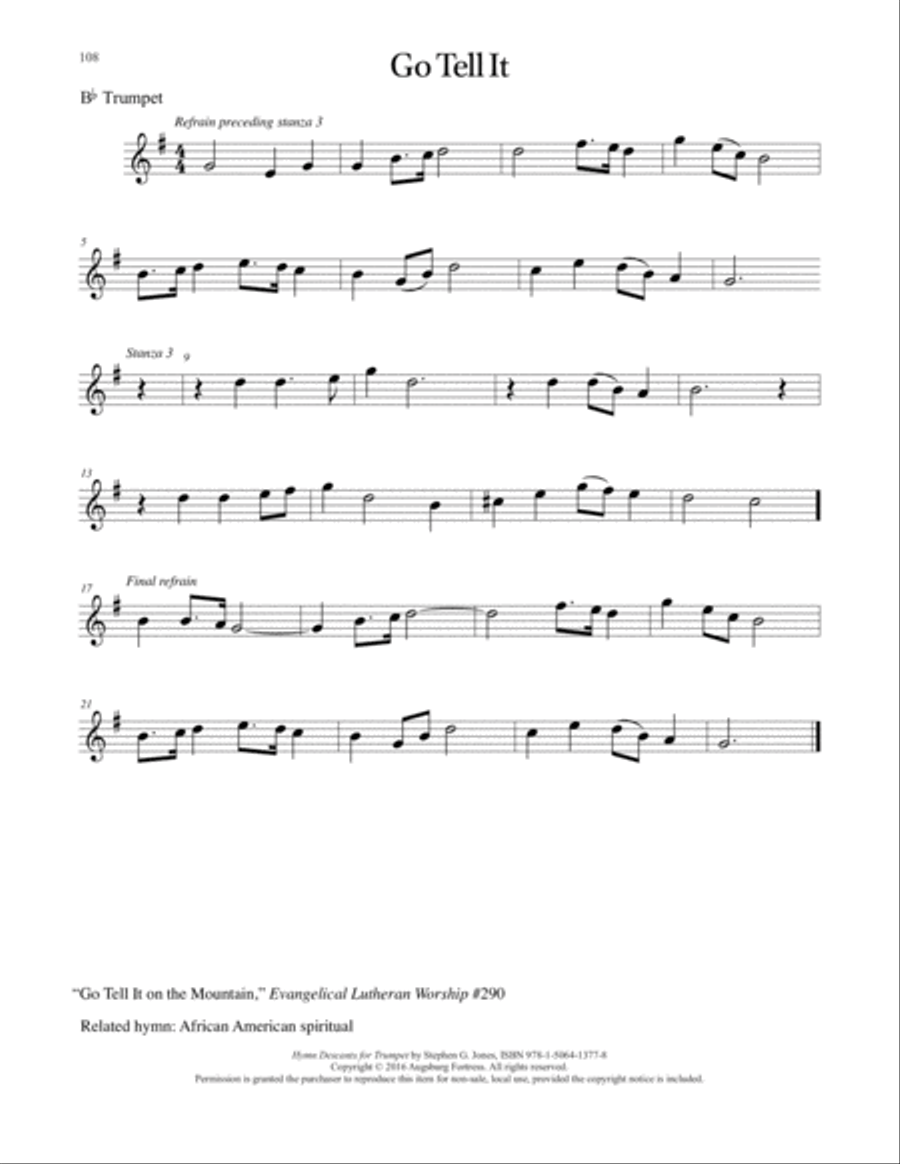 Hymn Descants for Trumpet C Trumpet scores gallery preview page 109