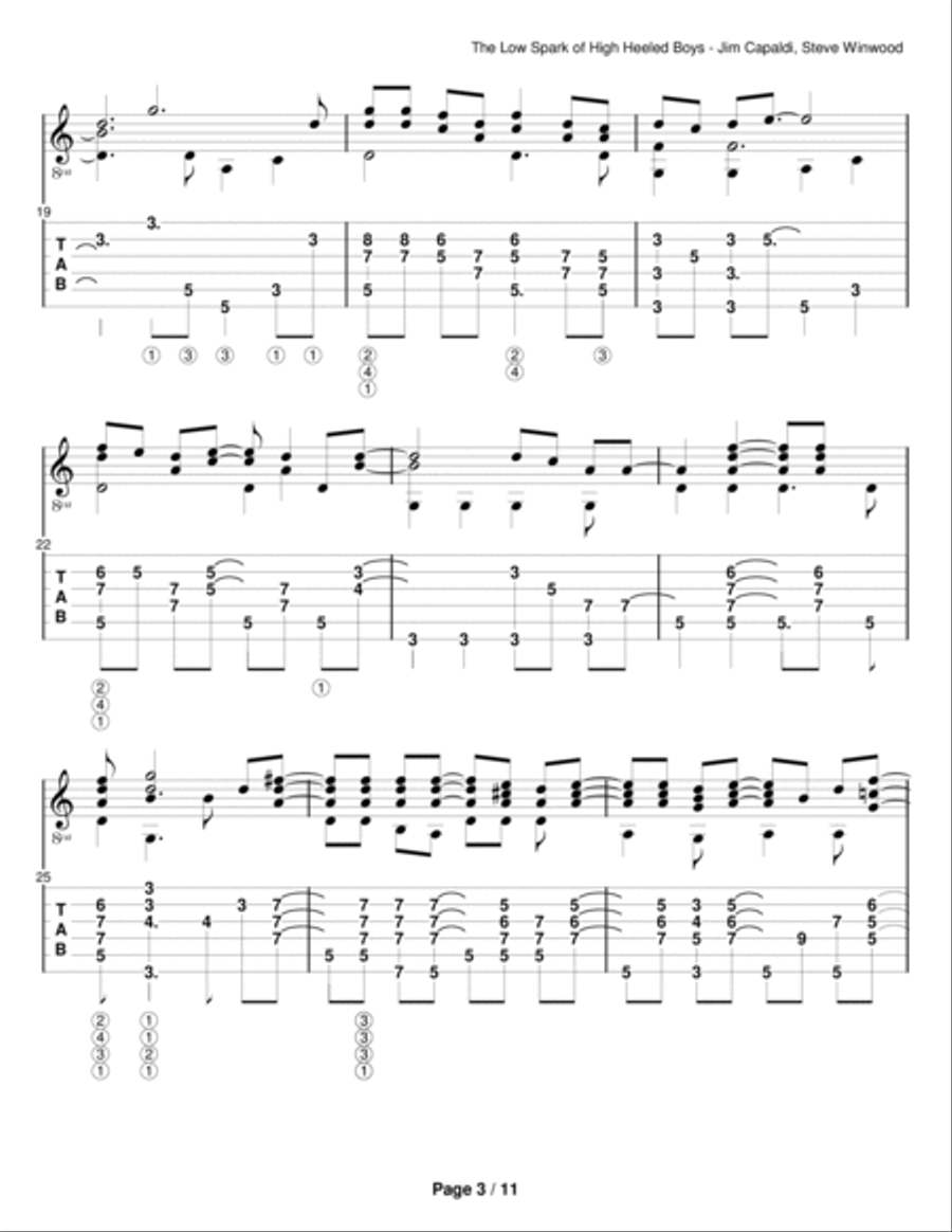 Low Spark Of High-heeled Boys Electric Guitar scores gallery preview page 3