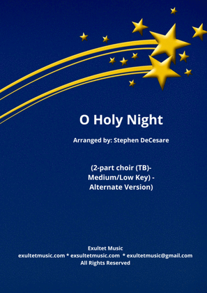 Book cover for O Holy Night (2-part choir (TB) - Medium/Low Key - Alternate Version)