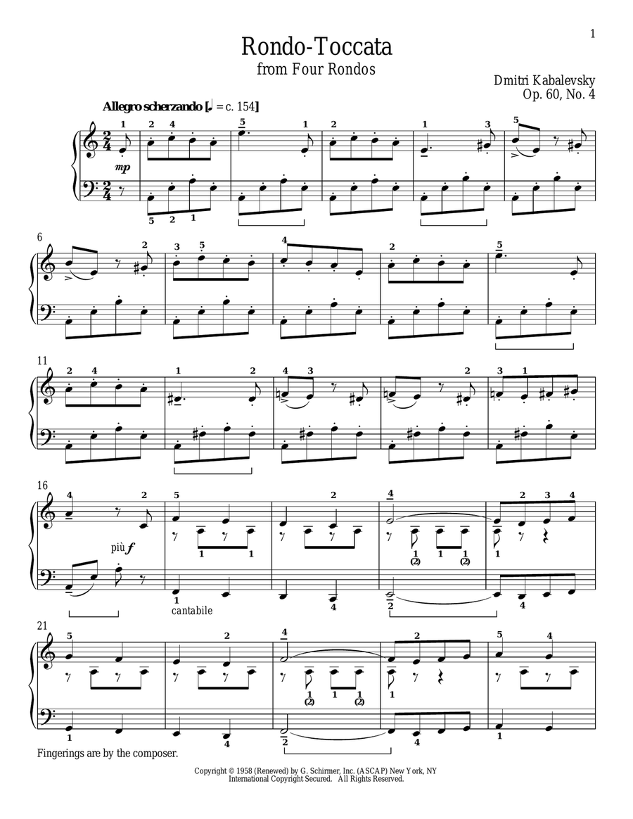 Rondo-Toccata Piano Solo scores gallery preview page 1