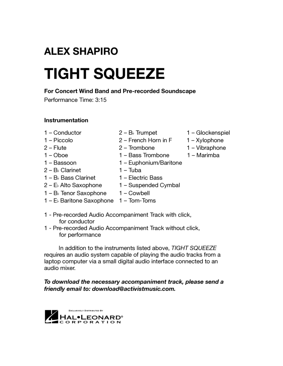 Tight Squeeze - Full Score Concert Band scores gallery preview page 1