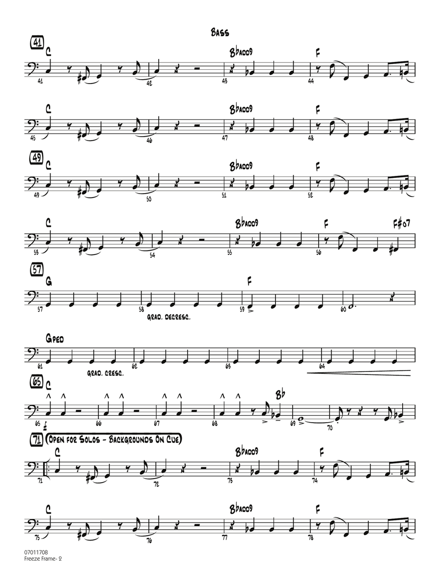 Freeze Frame - Bass Freeze Frame - Bass Jazz Ensemble scores gallery preview page 2