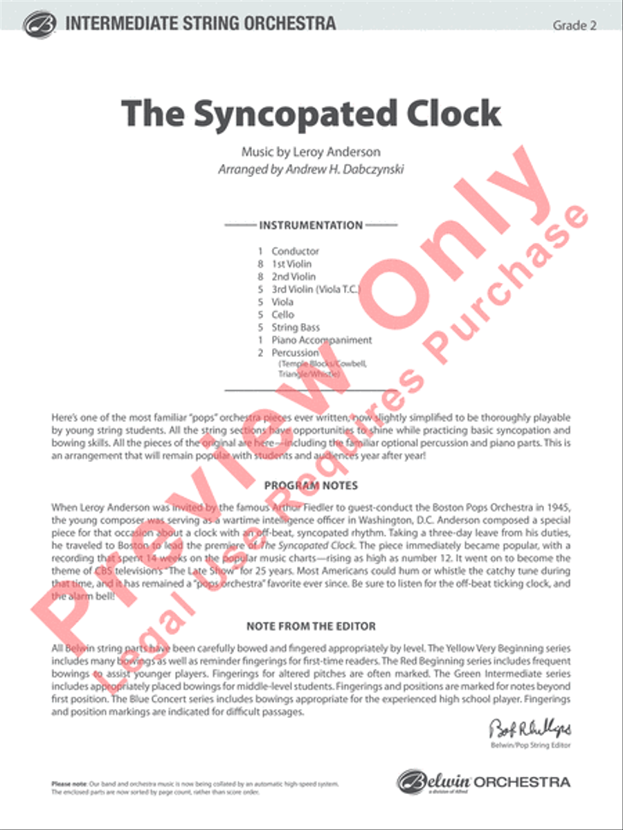 The Syncopated Clock The Syncopated Clock String Orchestra scores gallery preview page 2