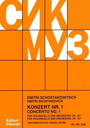 Book cover for Concerto No. 1 for Cello and Orchestra, Op. 107