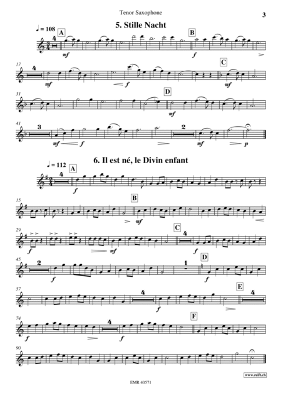 18 Christmas Songs Tenor Saxophone scores gallery preview page 4