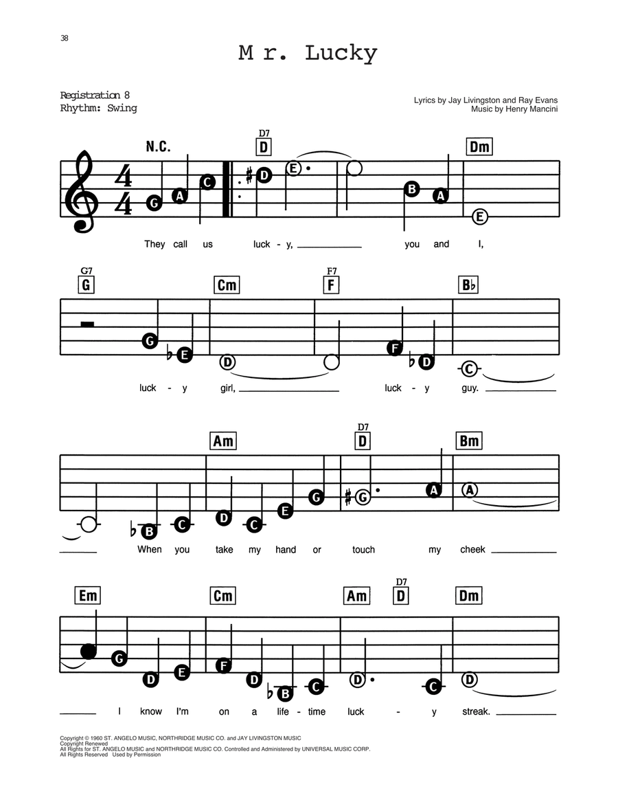 Mr. Lucky Electronic Keyboard scores gallery preview page 1