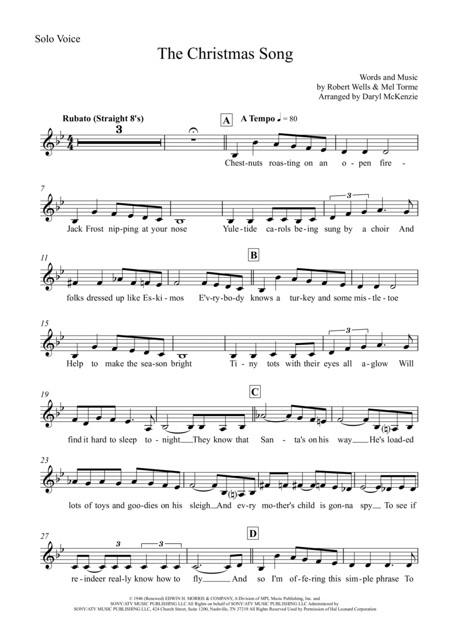 The Christmas Song (chestnuts Roasting On An Open Fire) Full Orchestra scores gallery preview page 1