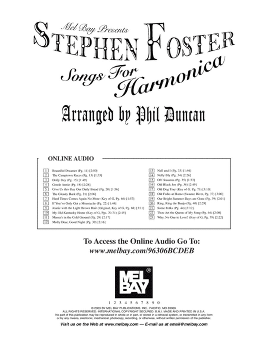 Stephen Foster Songs for Harmonica image number null