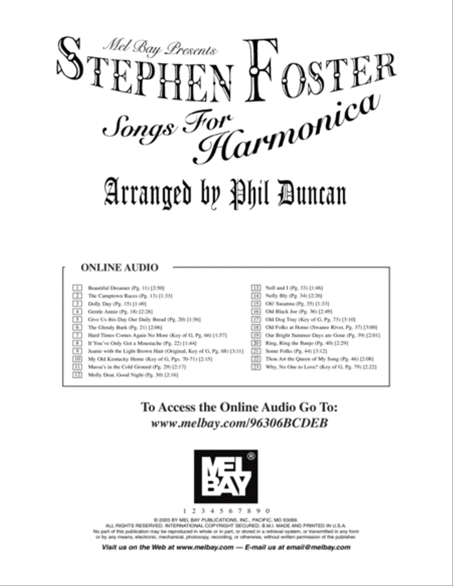 Stephen Foster Songs for Harmonica Harmonica scores gallery preview page 2