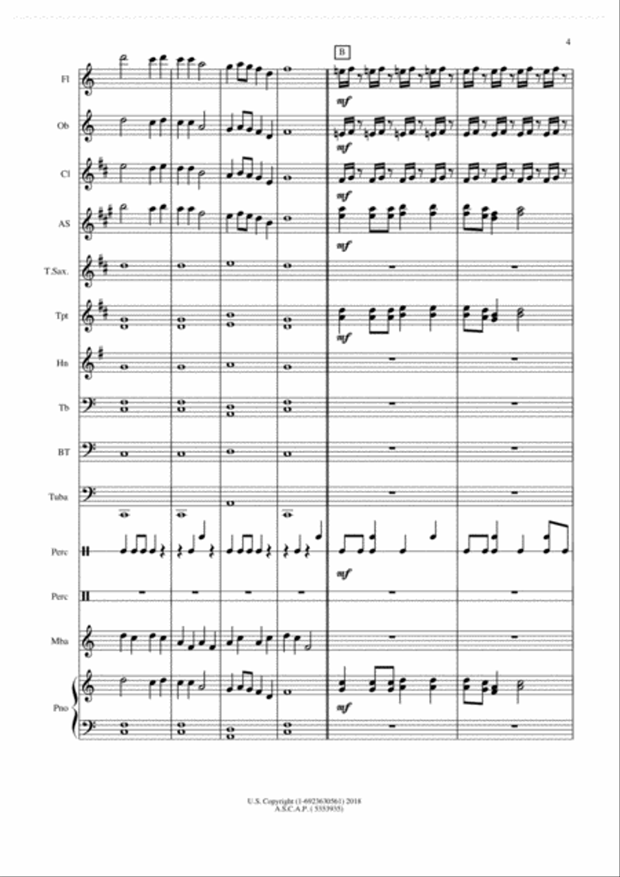 Morning Sun: Asian Folk Song Concert Band scores gallery preview page 4