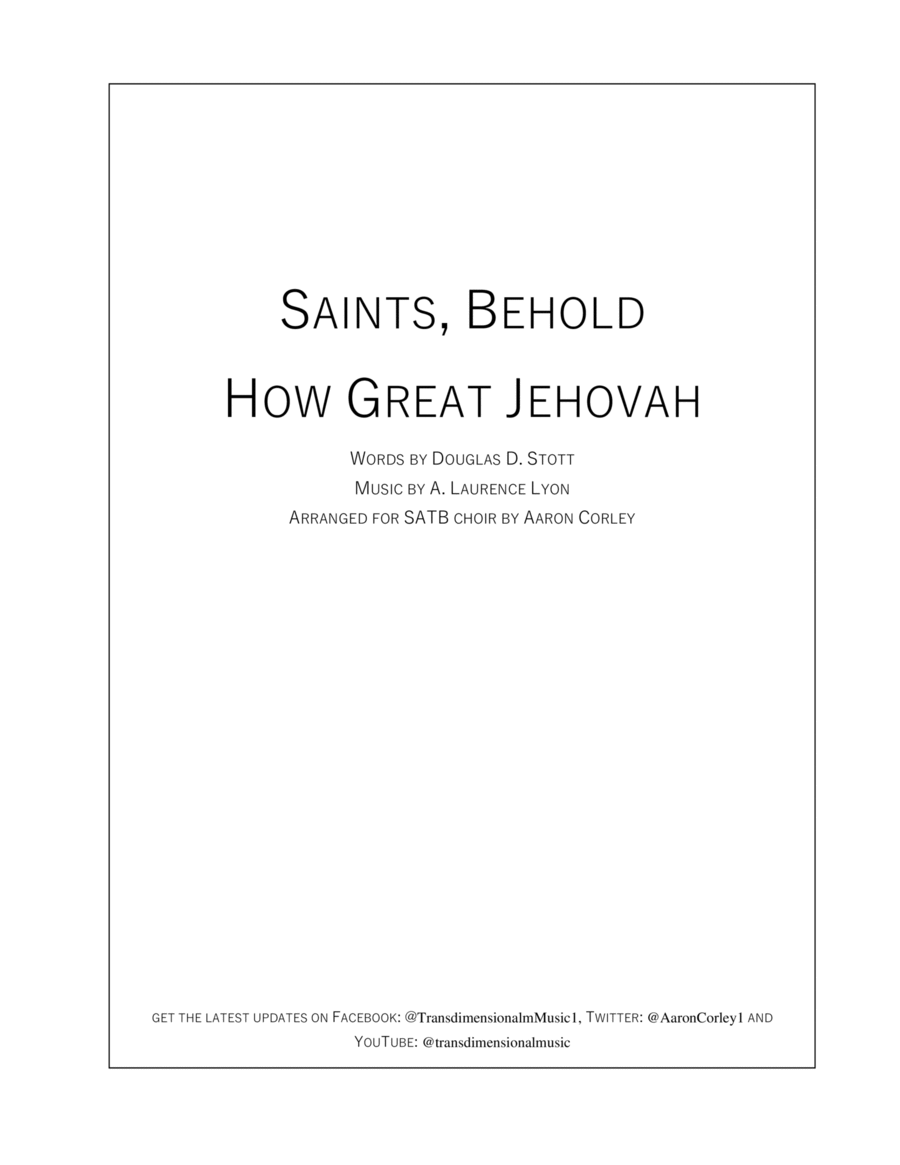 Saints, Behold How Great Jehovah 4-Part scores gallery preview page 1