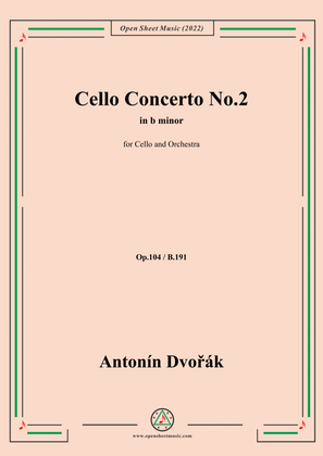 Book cover for Dvořák-Cello Concerto,in b minor,Op.104,for Cello and Orchestra
