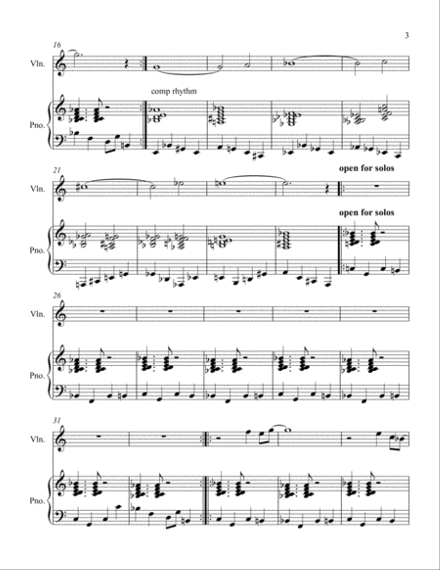 Cool Joe, Mean Joe (killer Joe) Violin Solo scores gallery preview page 3
