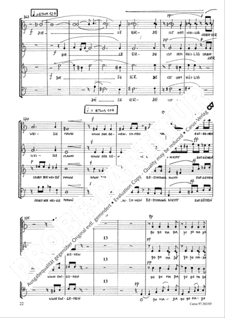 Wir sind ein Teil der Erde ... 1996 4-Part scores gallery preview page 23