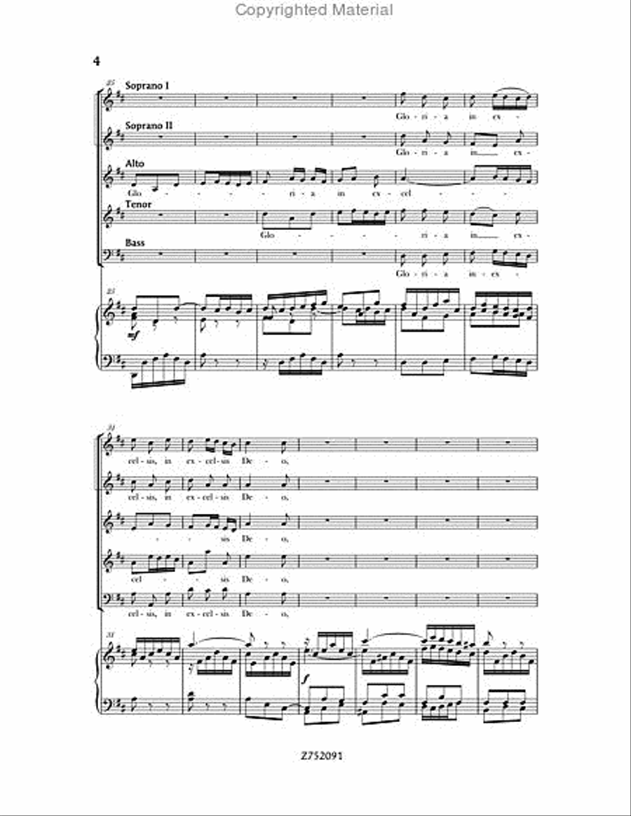 Cantata No. 191: Gloria in Excelsis Deo, BWV 191 4-Part scores gallery preview page 4
